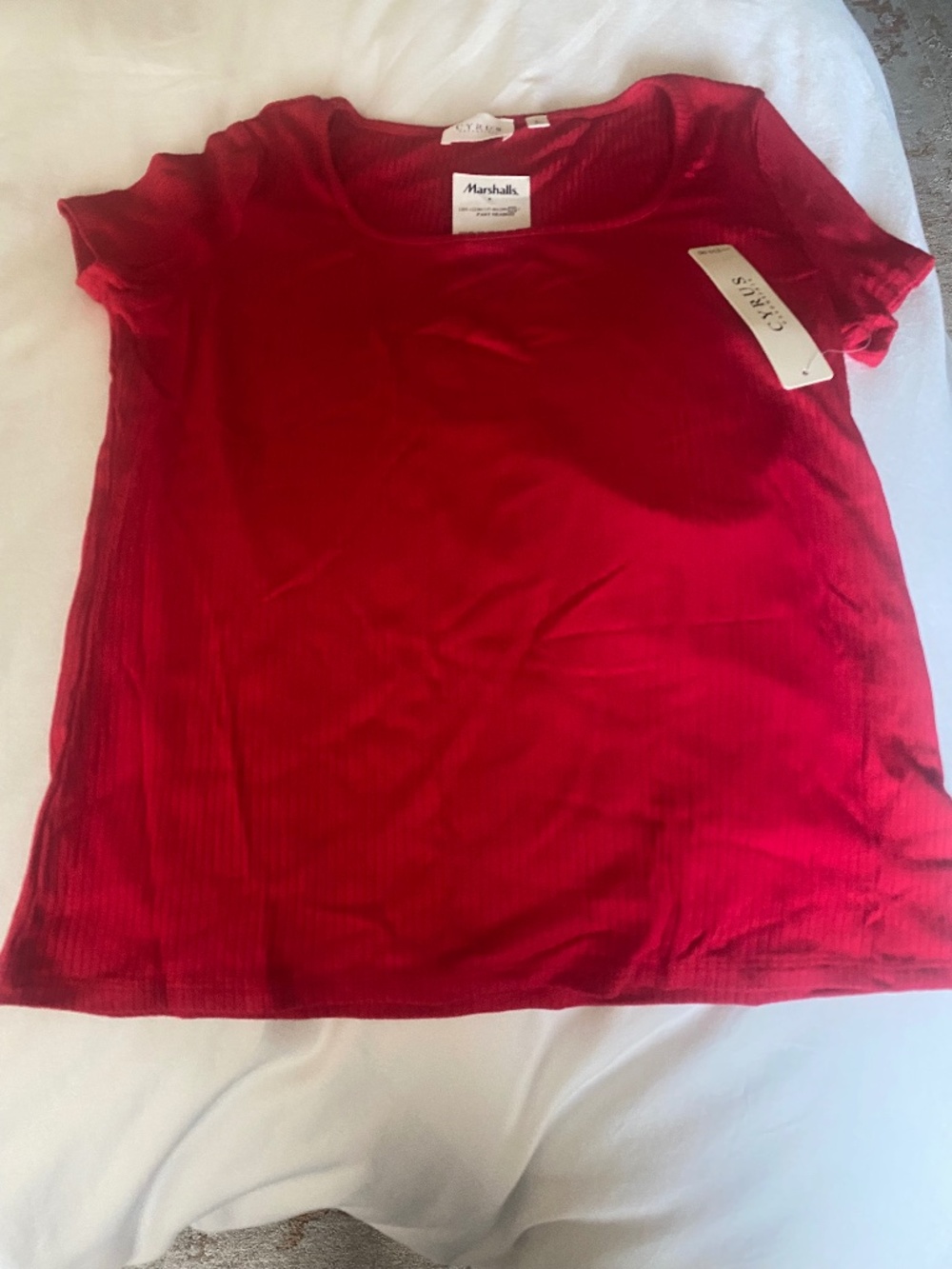 Women's Red Cable Tee Shirt